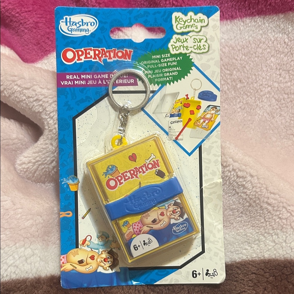 Hasbro Operation Keychain Game - Blue and Yellow